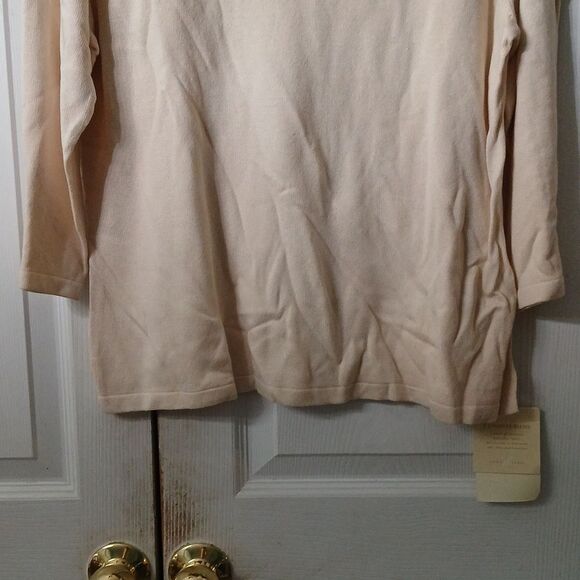 Emma James ivory silk and cashmere blend lightweight sweater Sz XL NWT - Picture 2 of 8